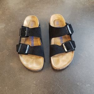 Black Birkenstocks Arizona Soft Footbed